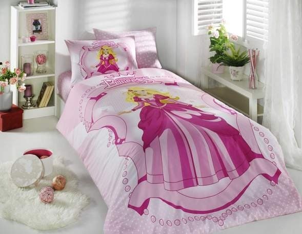 Luna Luxury Single Bed Duvet Set Pink Princess