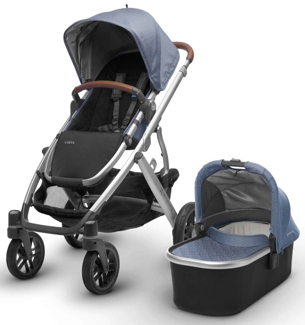 uppababy double stroller with bassinet